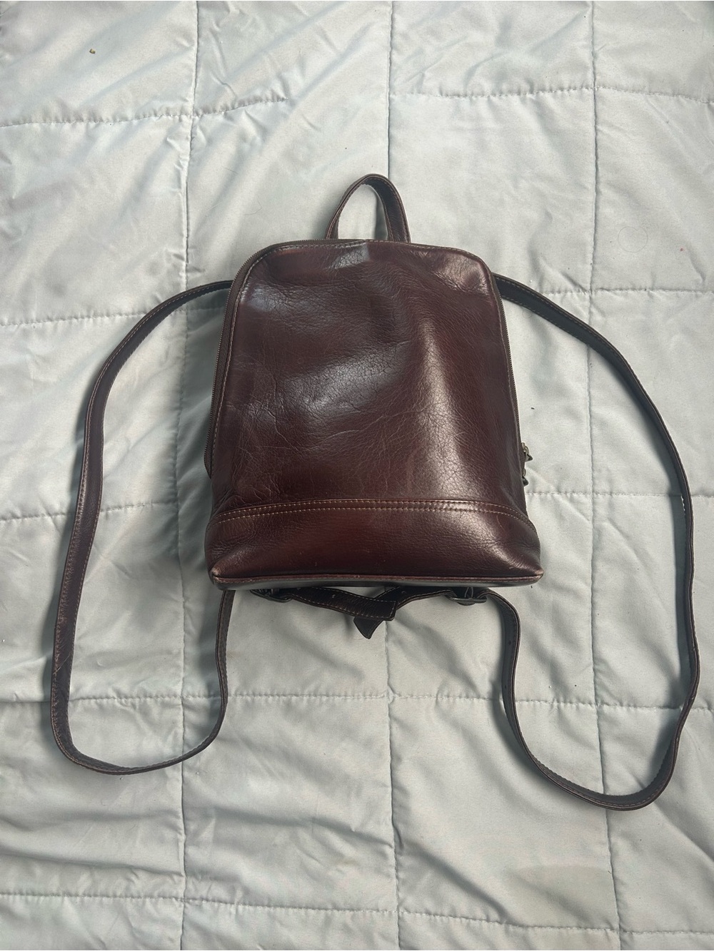 G.H. Bass & Co. Dark Brown Leather Backpack — Minimal Everyday Carry